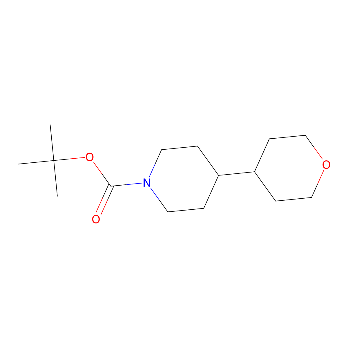 tert-Butyl 4-(oxan-4-yl)piperidine-1-carboxylate molecular structure, CAS 2060024-69-1
