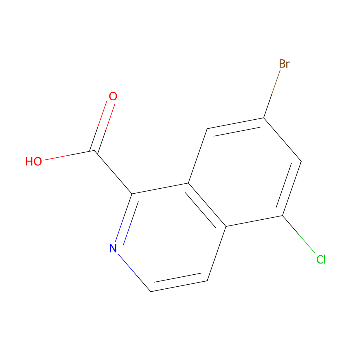 7-Bromo-5-chloroisoquinoline-1-carboxylic acid molecular structure, CAS 2060024-74-8