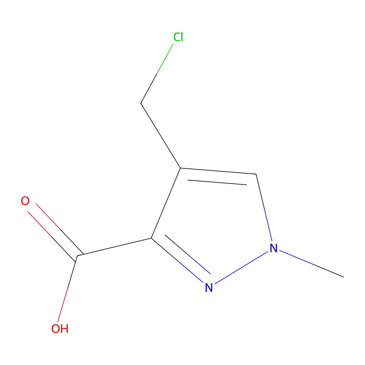 4-(chloromethyl)-1-methyl-1H-pyrazole-3-carboxylic acid molecular structure, CAS 2060024-75-9