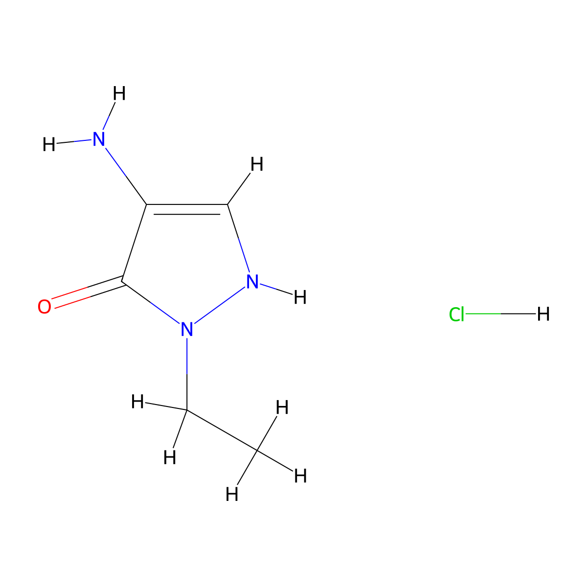 4-Amino-2-ethyl-2,3-dihydro-1H-pyrazol-3-one hydrochloride molecular structure, CAS 2060024-76-0