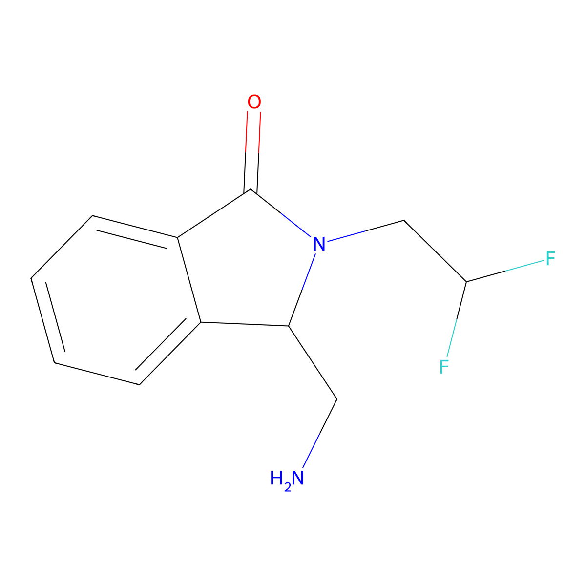 3-(Aminomethyl)-2-(2,2-difluoroethyl)-2,3-dihydro-1H-isoindol-1-one molecular structure, CAS 2060024-77-1