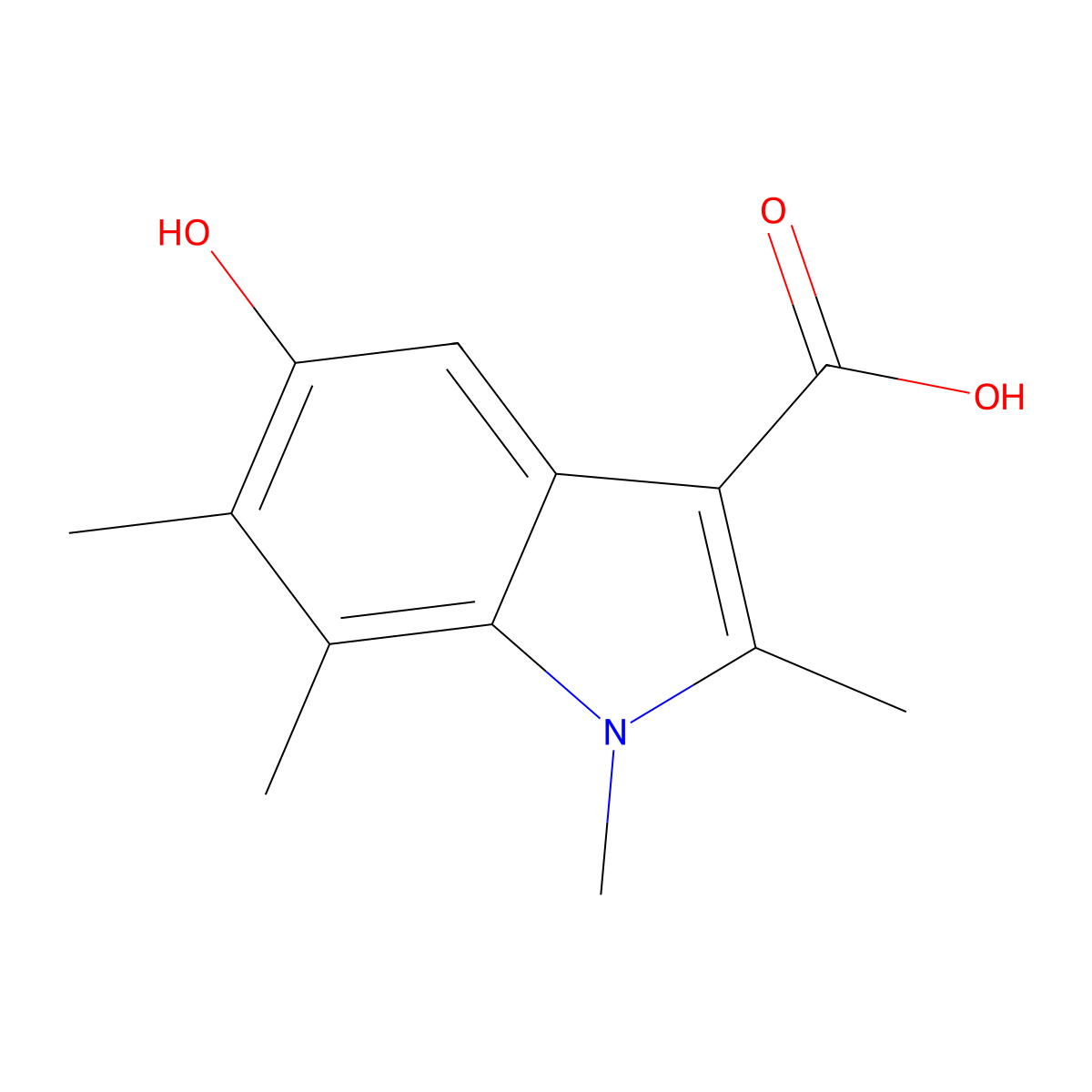 5-Hydroxy-1,2,6,7-tetramethyl-1H-indole-3-carboxylic acid molecular structure, CAS 2060024-79-3