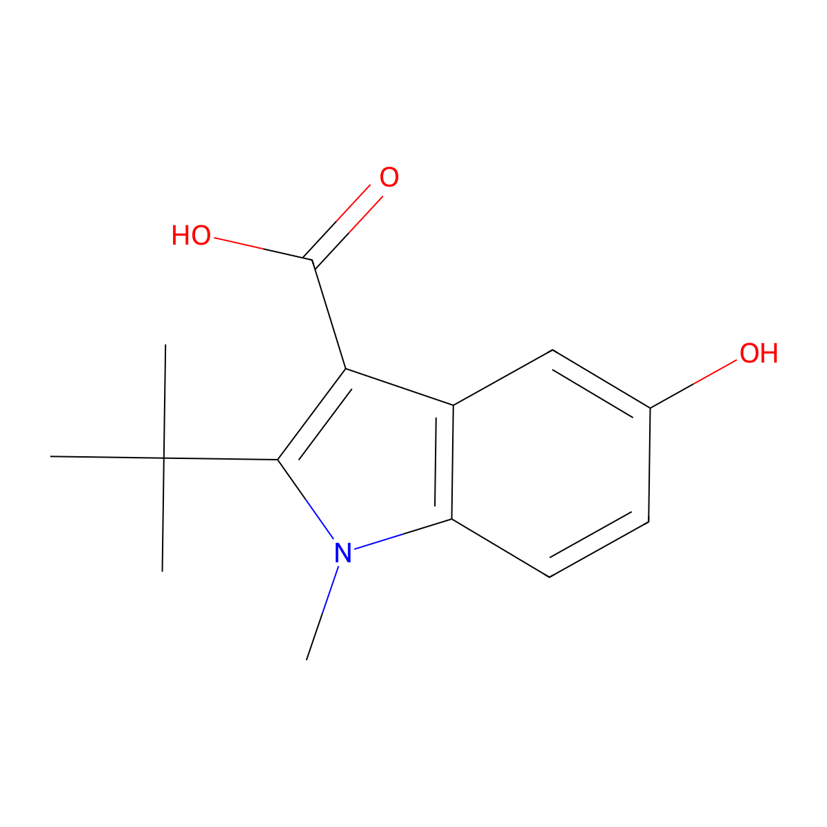 2-tert-Butyl-5-hydroxy-1-methyl-1H-indole-3-carboxylic acid molecular structure, CAS 2060024-82-8