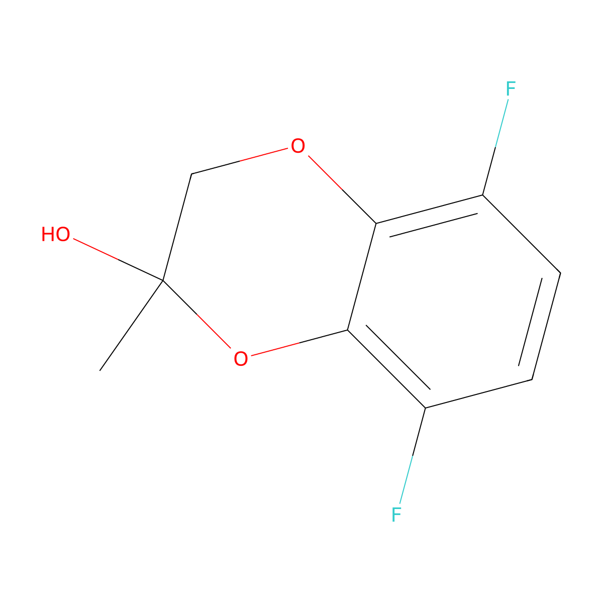 5,8-Difluoro-2-methyl-2,3-dihydro-1,4-benzodioxin-2-ol molecular structure, CAS 2060024-87-3