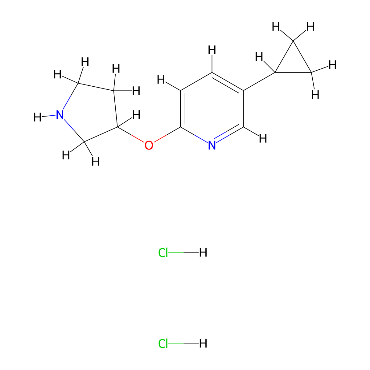 5-Cyclopropyl-2-(pyrrolidin-3-yloxy)pyridine dihydrochloride molecular structure, CAS 2060024-94-2