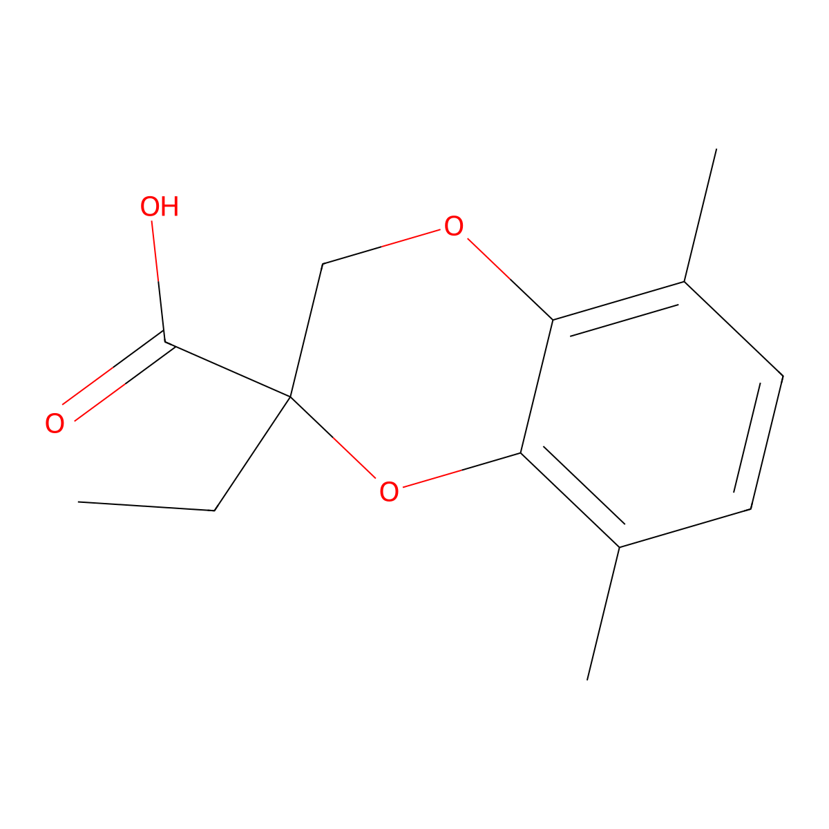 2-Ethyl-5,8-dimethyl-2,3-dihydro-1,4-benzodioxine-2-carboxylic acid molecular structure, CAS 2060024-95-3