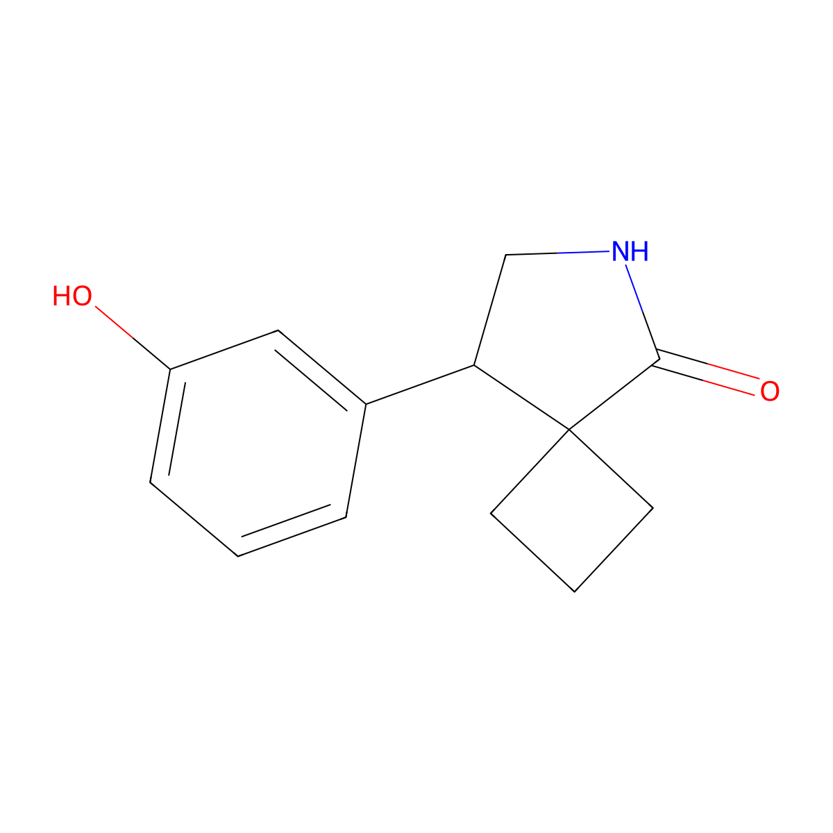 8-(3-Hydroxyphenyl)-6-azaspiro[3.4]octan-5-one molecular structure, CAS 2060024-98-6