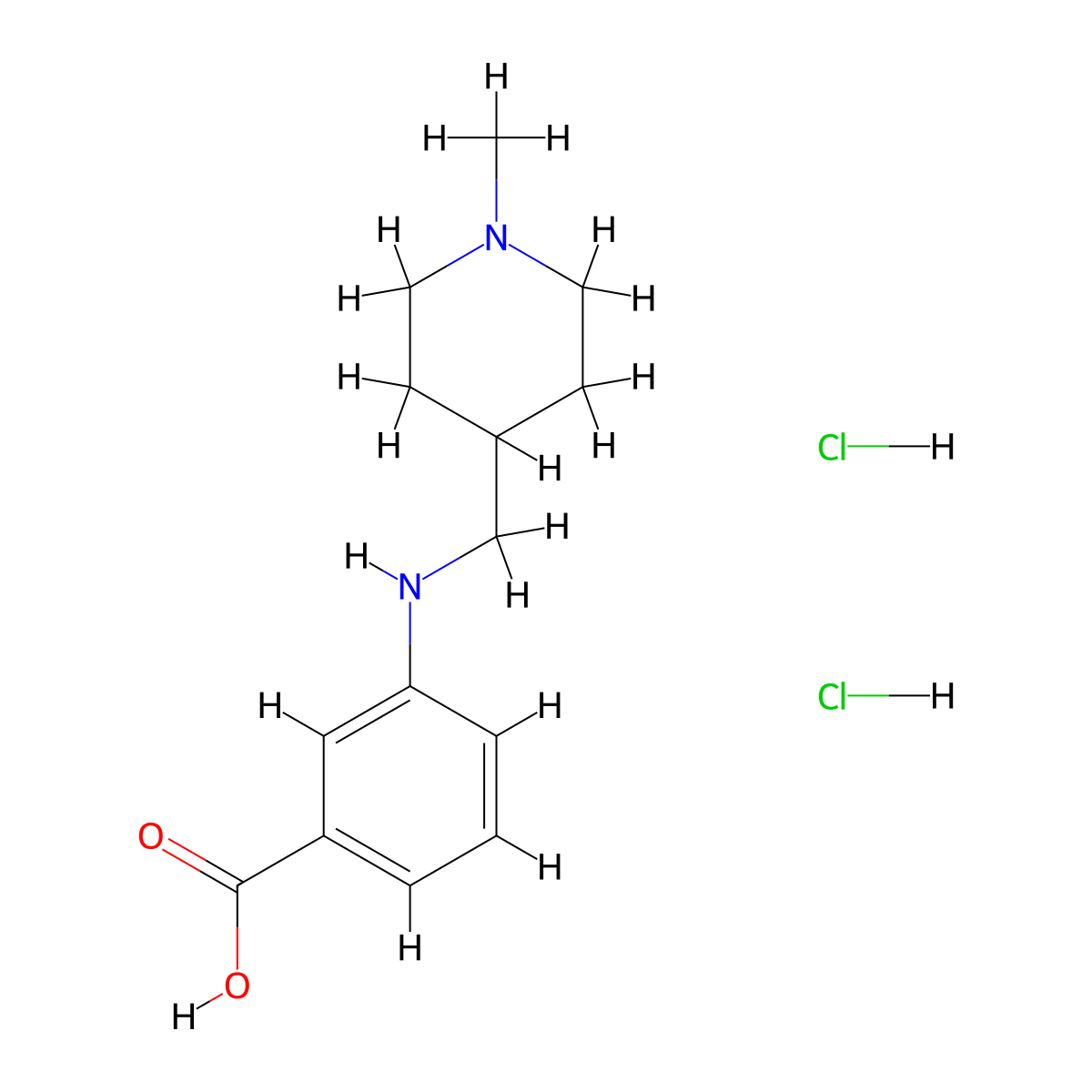 3-{[(1-Methylpiperidin-4-yl)methyl]amino}benzoic acid dihydrochloride molecular structure, CAS 2060025-00-3