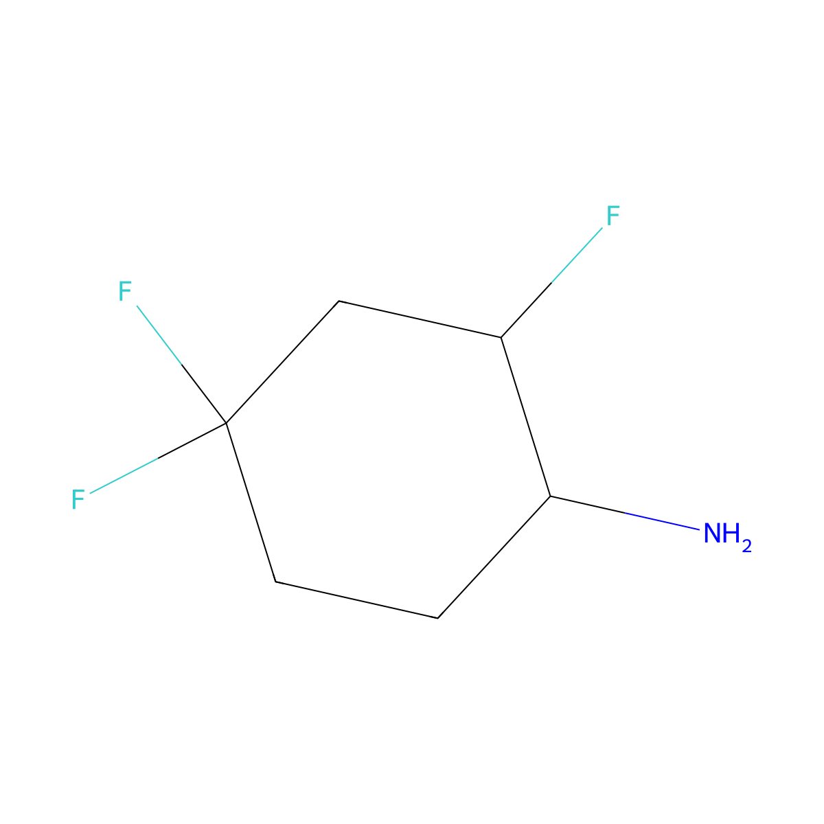 2,4,4-Trifluorocyclohexan-1-amine molecular structure, CAS 2060025-08-1