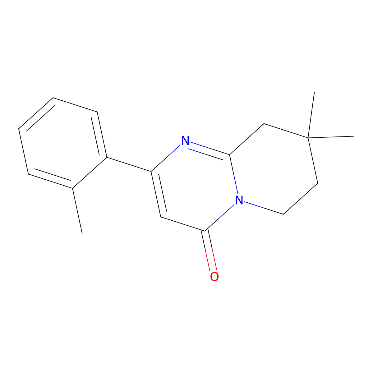 8,8-Dimethyl-2-(2-methylphenyl)-4H,6H,7H,8H,9H-pyrido[1,2-a]pyrimidin-4-one molecular structure, CAS 2060025-13-8