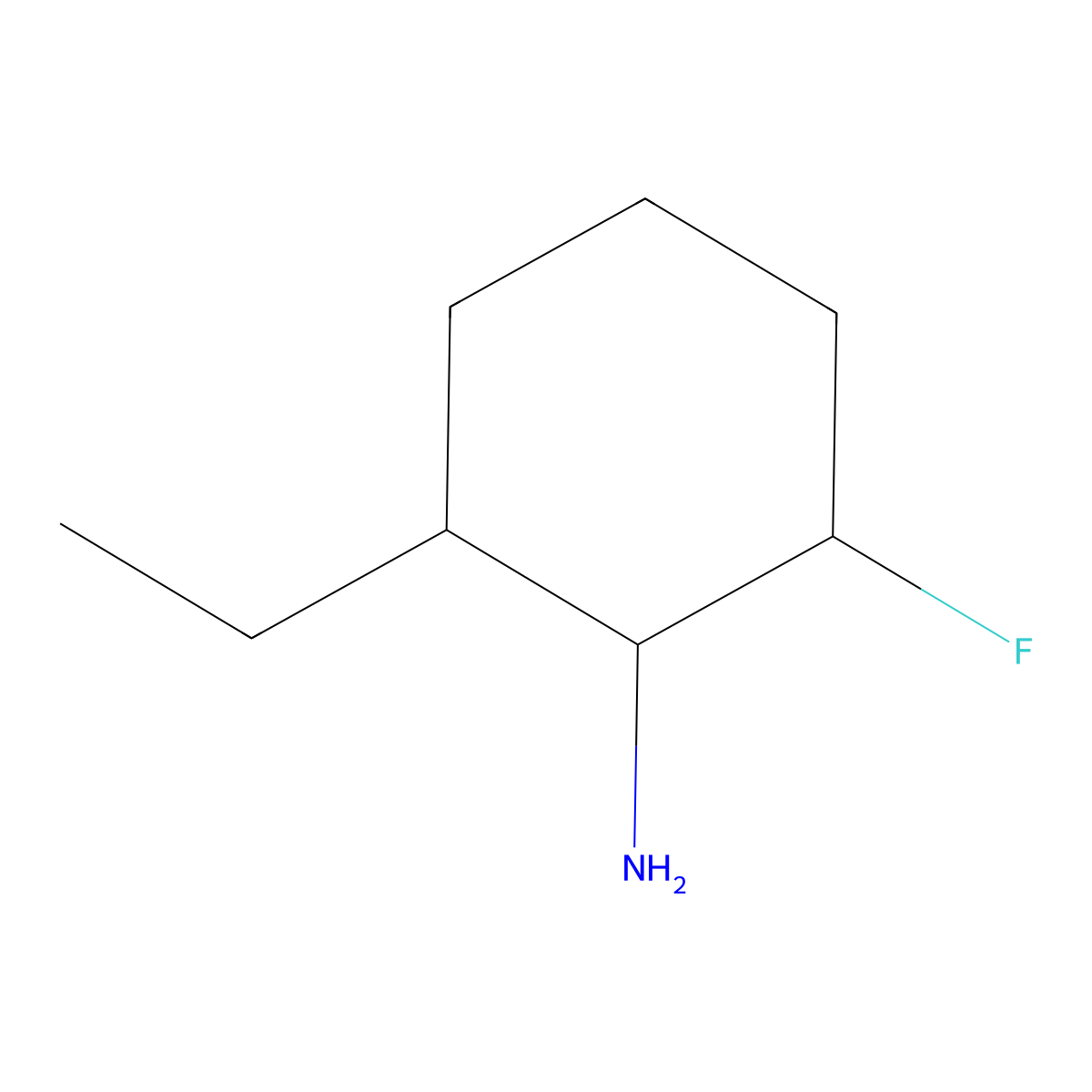 2-Ethyl-6-fluorocyclohexan-1-amine molecular structure, CAS 2060025-15-0