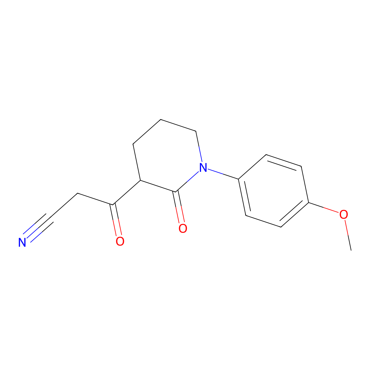 3-[1-(4-Methoxyphenyl)-2-oxopiperidin-3-yl]-3-oxopropanenitrile molecular structure, CAS 2060025-23-0