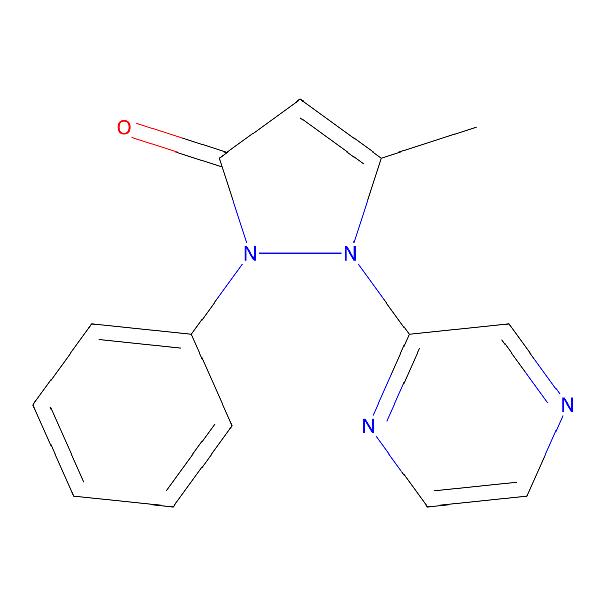 5-Methyl-2-phenyl-1-(pyrazin-2-yl)-2,3-dihydro-1H-pyrazol-3-one molecular structure, CAS 2060025-25-2