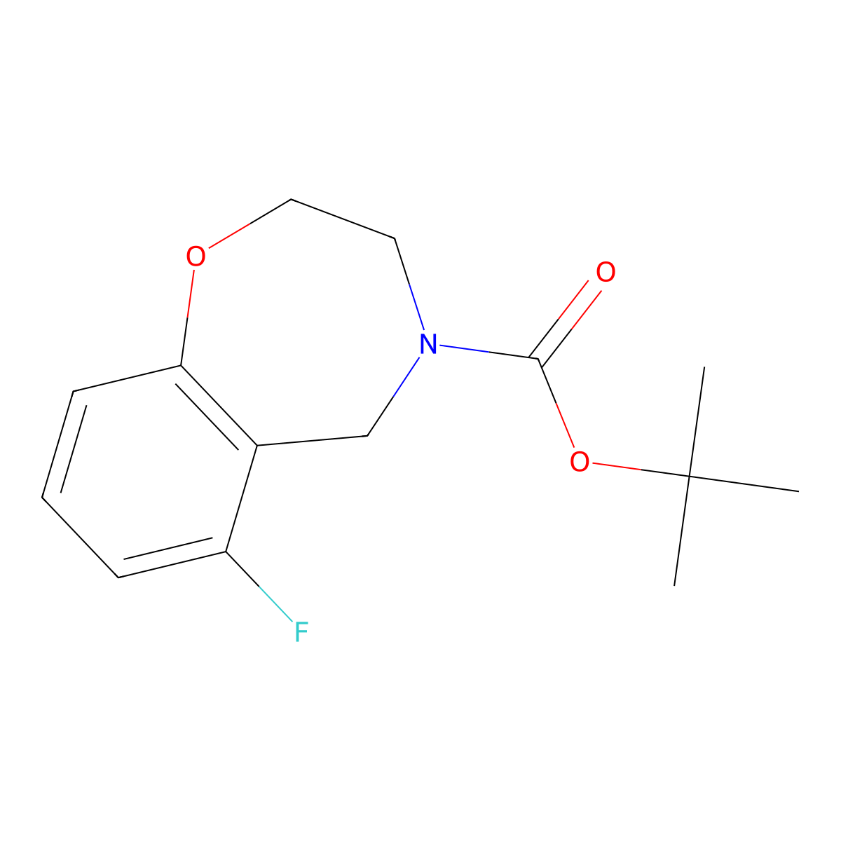 tert-Butyl 6-fluoro-2,3,4,5-tetrahydro-1,4-benzoxazepine-4-carboxylate molecular structure, CAS 2060025-38-7