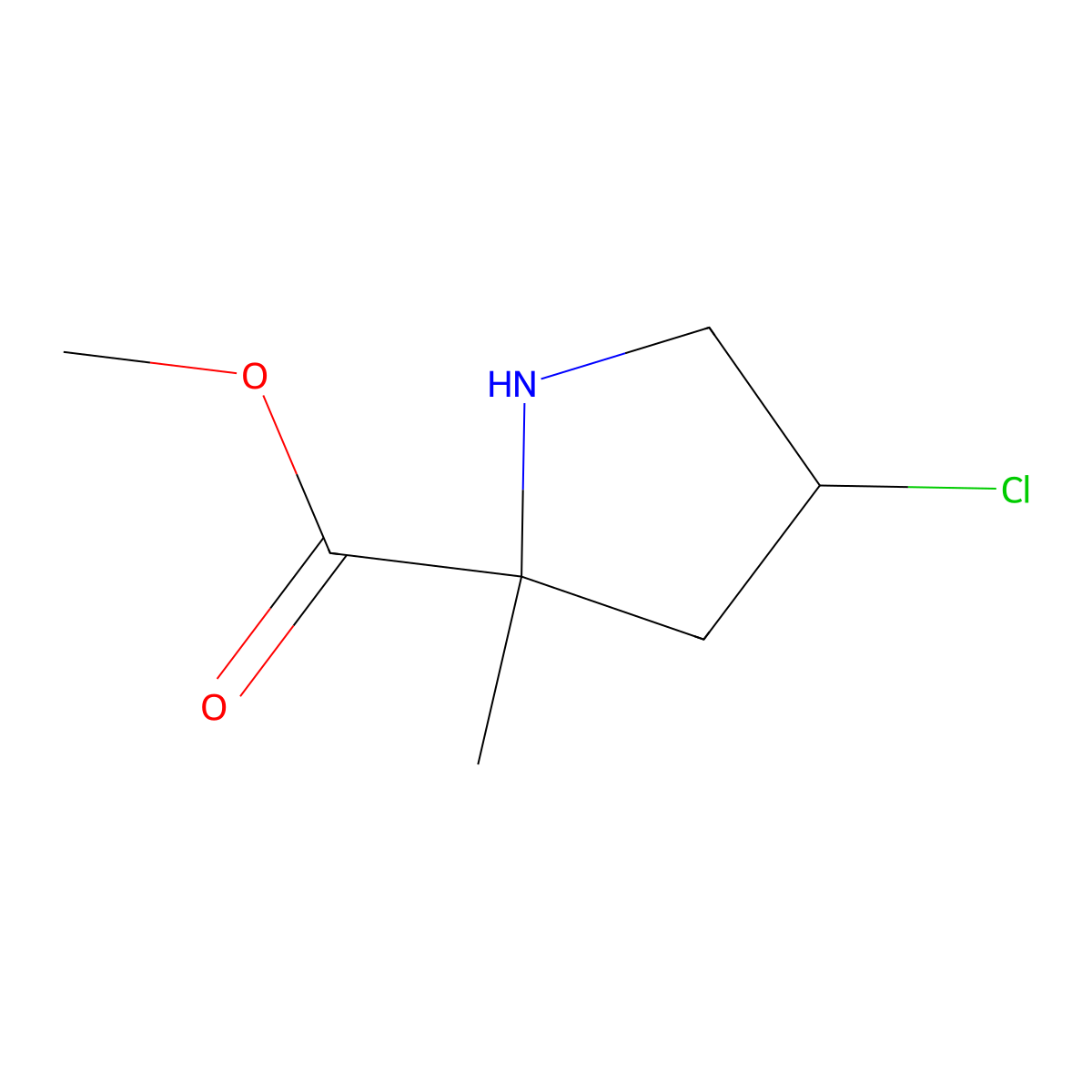 Methyl 4-chloro-2-methylpyrrolidine-2-carboxylate molecular structure, CAS 2060025-46-7