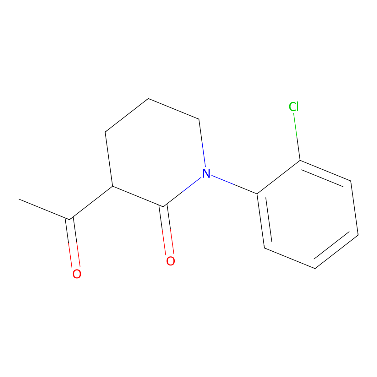 3-Acetyl-1-(2-chlorophenyl)piperidin-2-one molecular structure, CAS 2060025-50-3