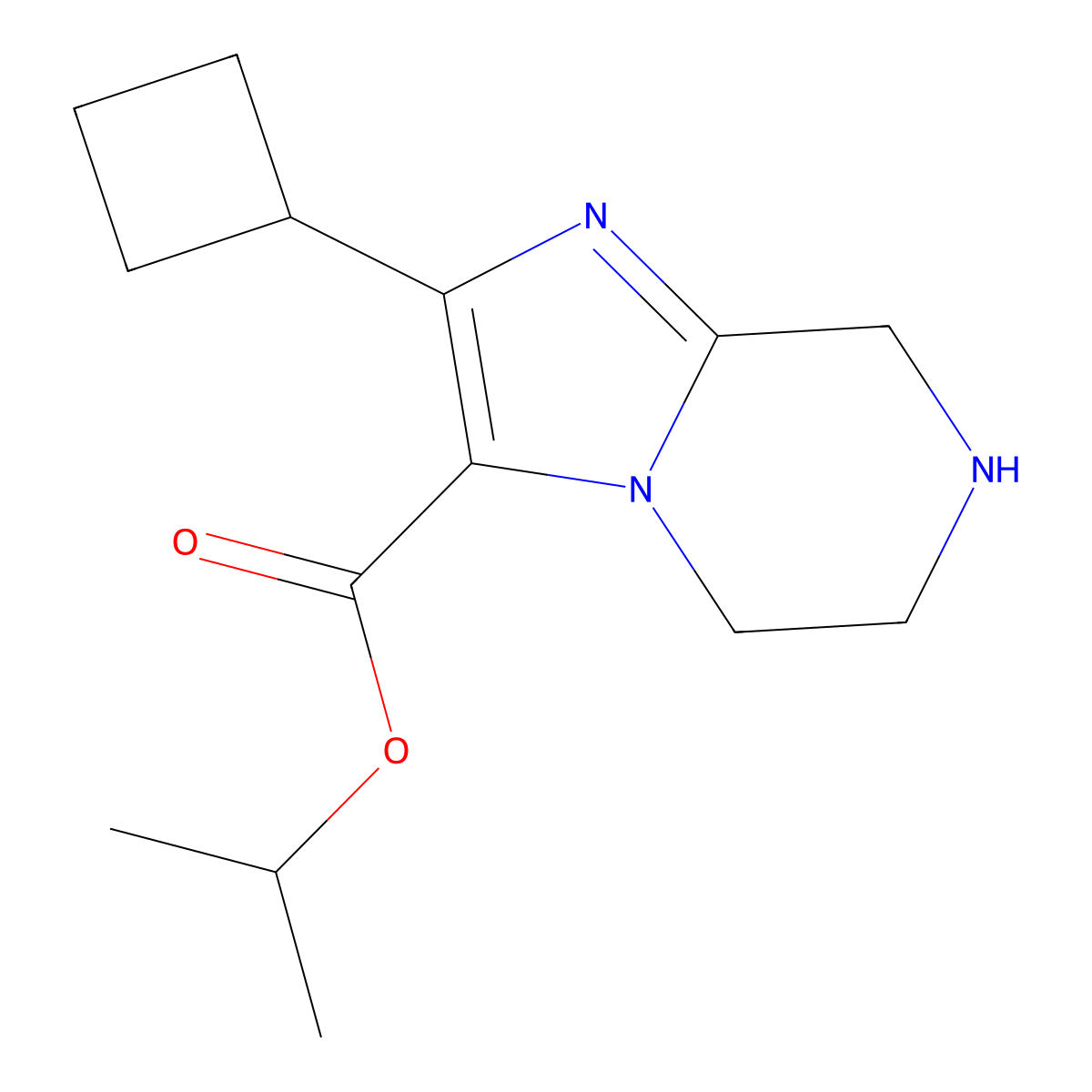 Propan-2-yl 2-cyclobutyl-5H,6H,7H,8H-imidazo[1,2-a]pyrazine-3-carboxylate molecular structure, CAS 2060025-56-9