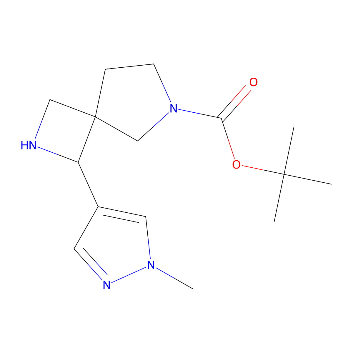 tert-Butyl 1-(1-methyl-1H-pyrazol-4-yl)-2,6-diazaspiro[3.4]octane-6-carboxylate molecular structure, CAS 2060025-57-0