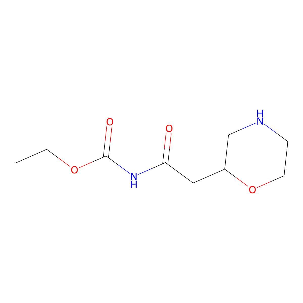 Ethyl N-[2-(morpholin-2-yl)acetyl]carbamate molecular structure, CAS 2060025-70-7