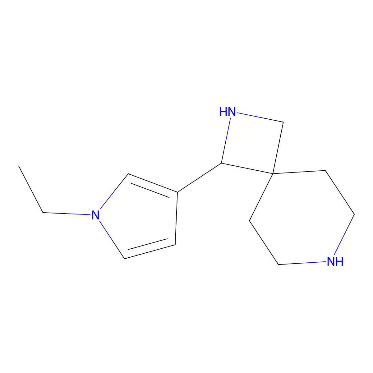 1-(1-Ethyl-1H-pyrrol-3-yl)-2,7-diazaspiro[3.5]nonane molecular structure, CAS 2060025-71-8