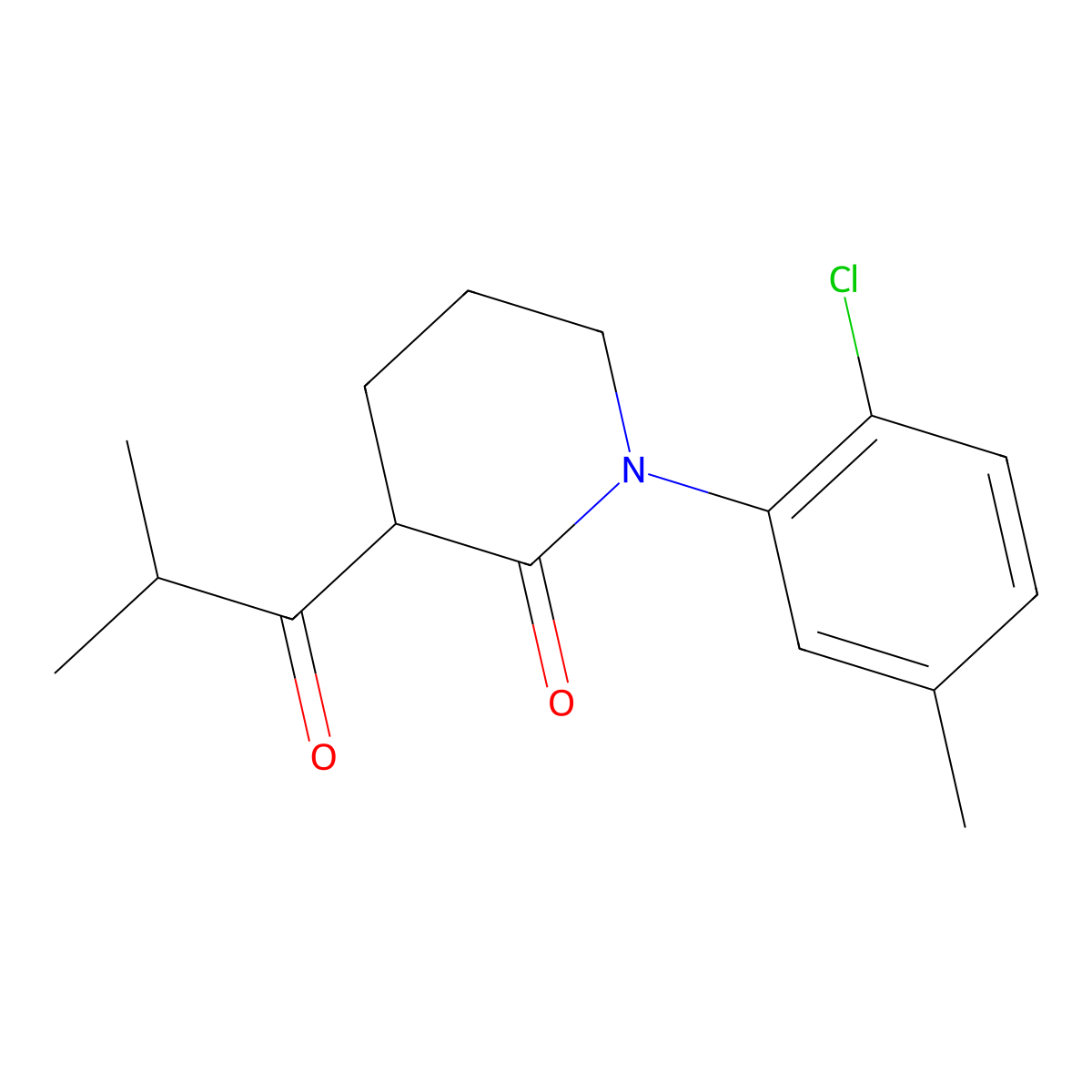 1-(2-Chloro-5-methylphenyl)-3-(2-methylpropanoyl)piperidin-2-one molecular structure, CAS 2060025-73-0