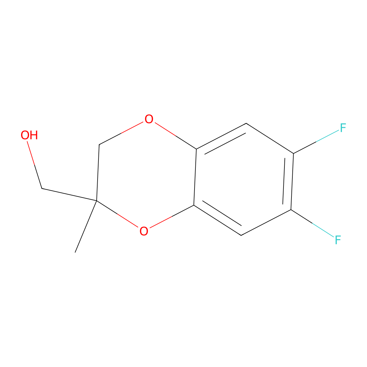 (6,7-Difluoro-2-methyl-2,3-dihydro-1,4-benzodioxin-2-yl)methanol molecular structure, CAS 2060025-76-3