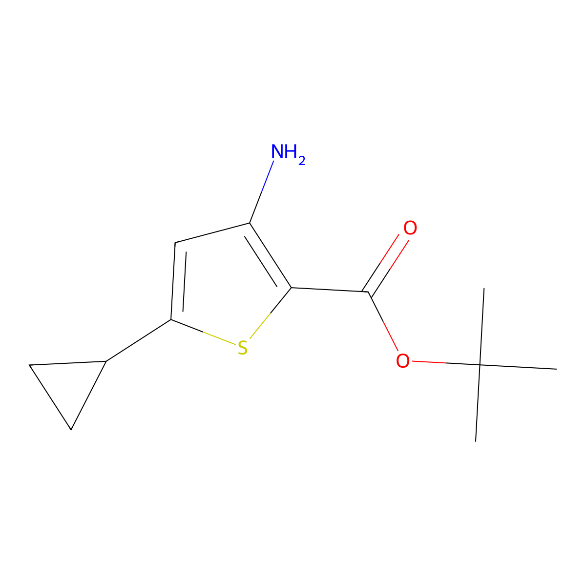 tert-Butyl 3-amino-5-cyclopropylthiophene-2-carboxylate molecular structure, CAS 2060025-82-1