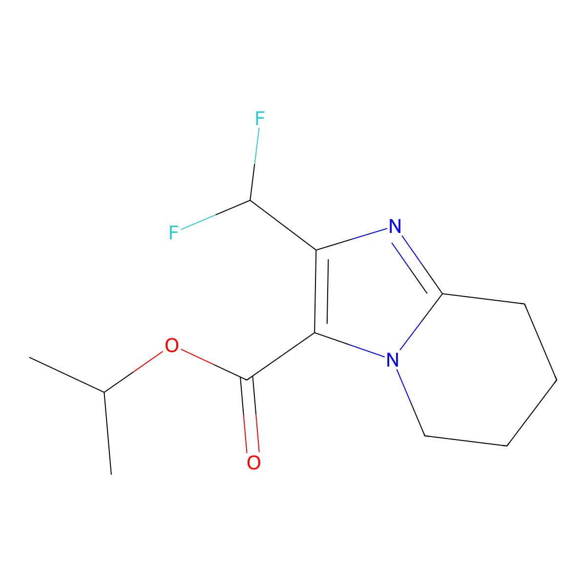 Propan-2-yl 2-(difluoromethyl)-5H,6H,7H,8H-imidazo[1,2-a]pyridine-3-carboxylate molecular structure, CAS 2060025-84-3