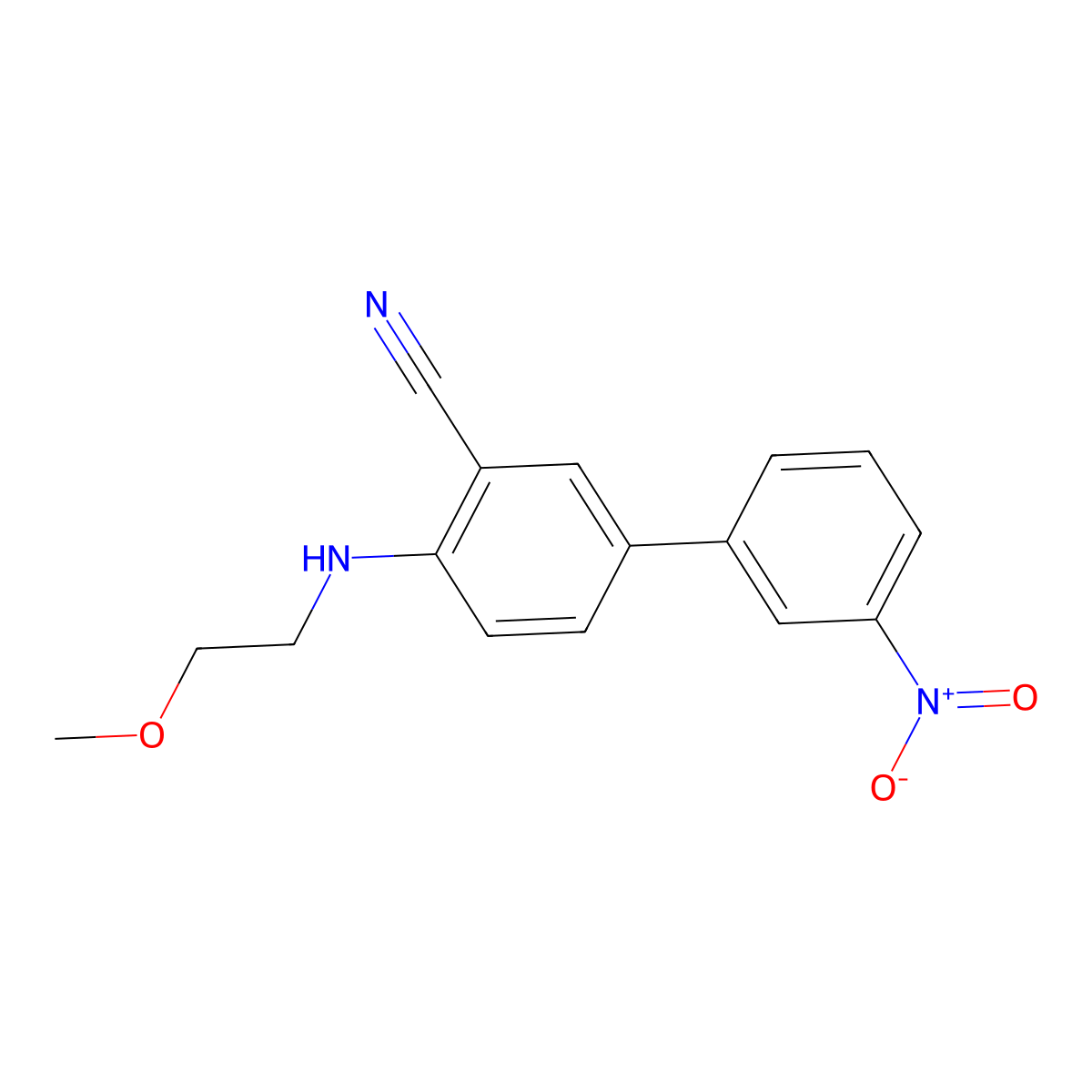 4-[(2-Methoxyethyl)amino]-3'-nitro-[1,1'-biphenyl]-3-carbonitrile molecular structure, CAS 2060025-99-0