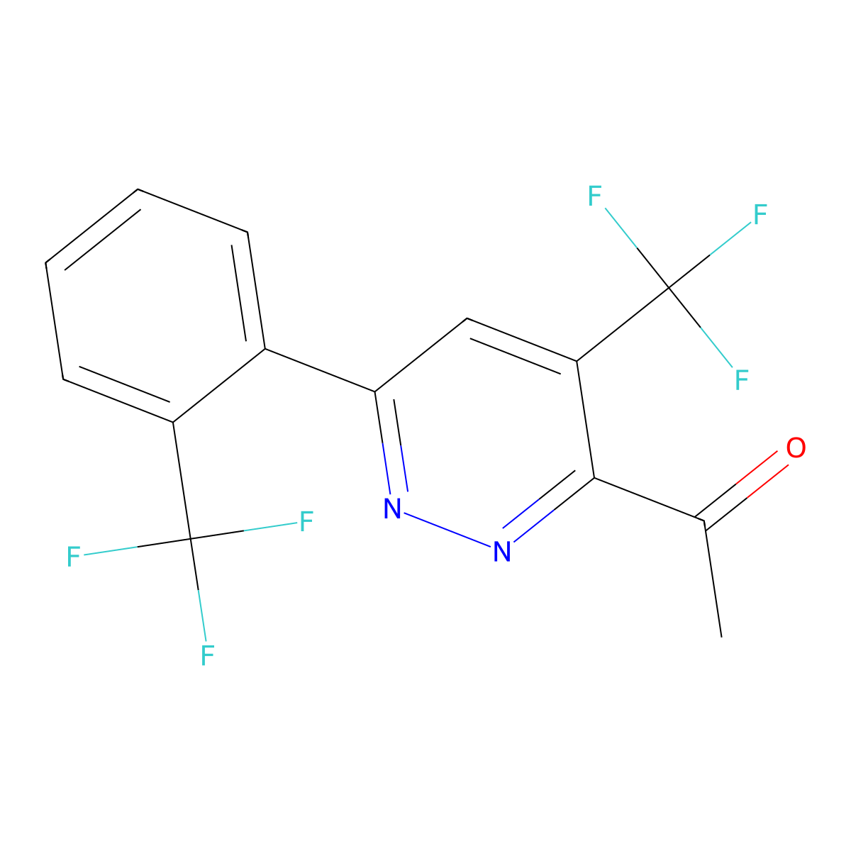 1-[4-(Trifluoromethyl)-6-[2-(trifluoromethyl)phenyl]pyridazin-3-yl]ethan-1-one molecular structure, CAS 2060026-00-6