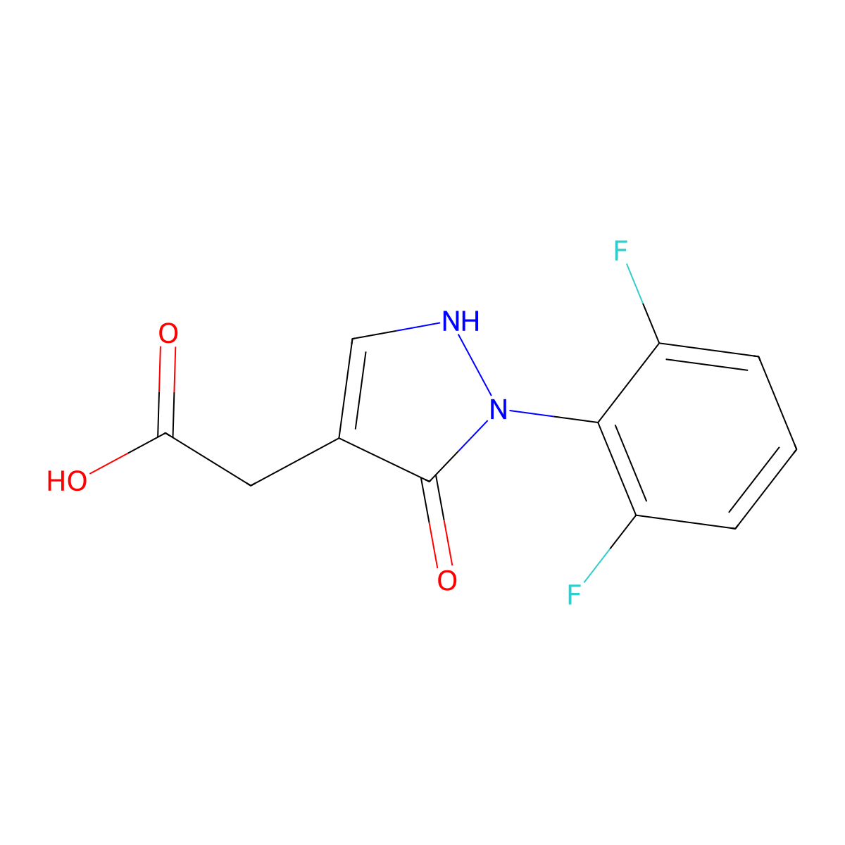2-[2-(2,6-Difluorophenyl)-3-oxo-2,3-dihydro-1H-pyrazol-4-yl]acetic acid molecular structure, CAS 2060026-01-7