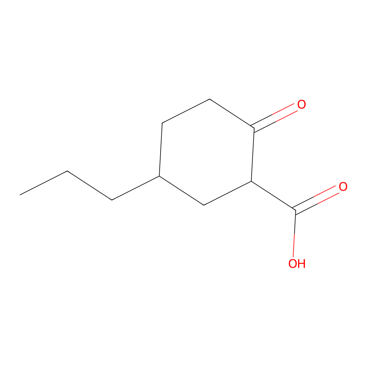2-Oxo-5-propylcyclohexane-1-carboxylic acid molecular structure, CAS 2060026-08-4