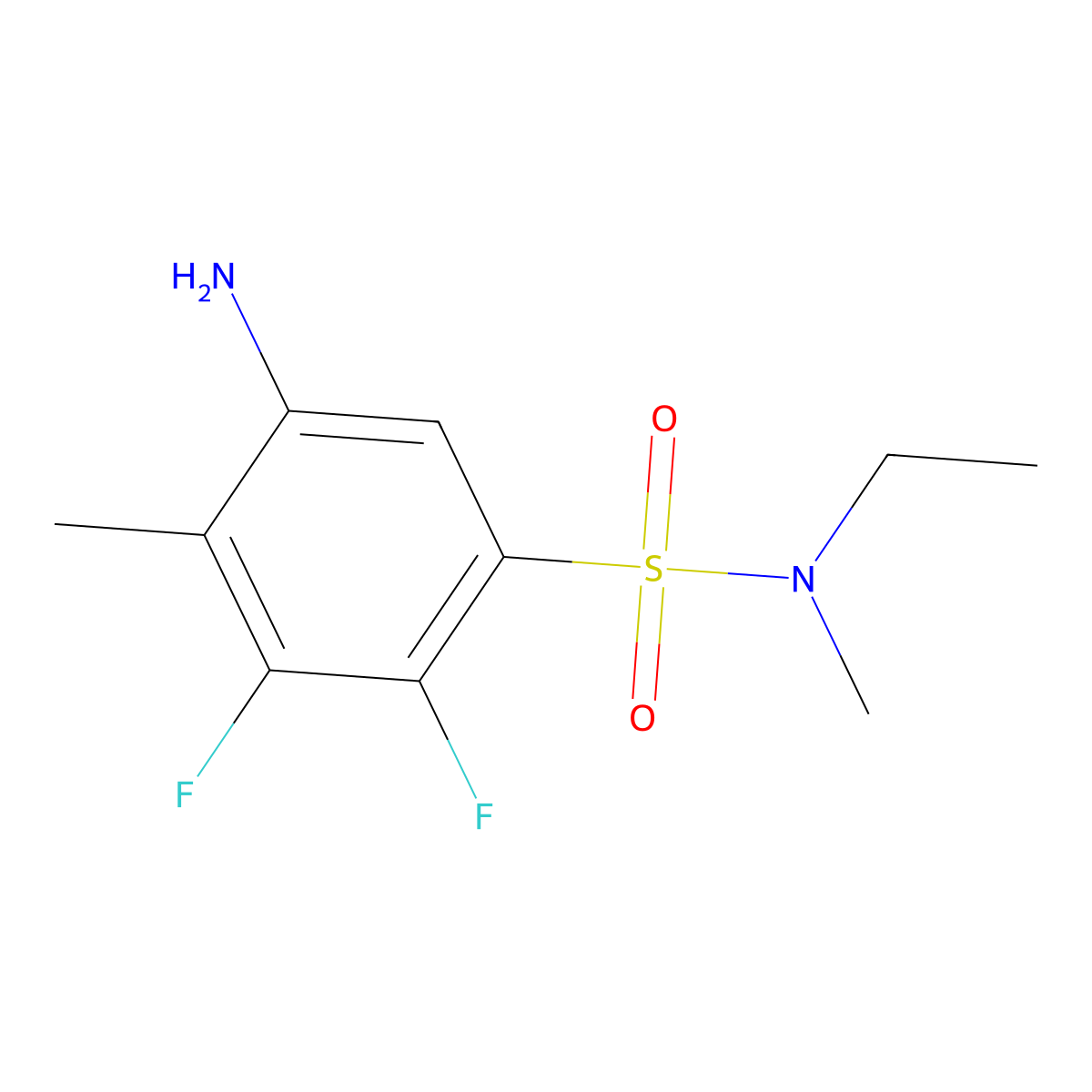 5-Amino-N-ethyl-2,3-difluoro-N,4-dimethylbenzene-1-sulfonamide molecular structure, CAS 2060026-11-9