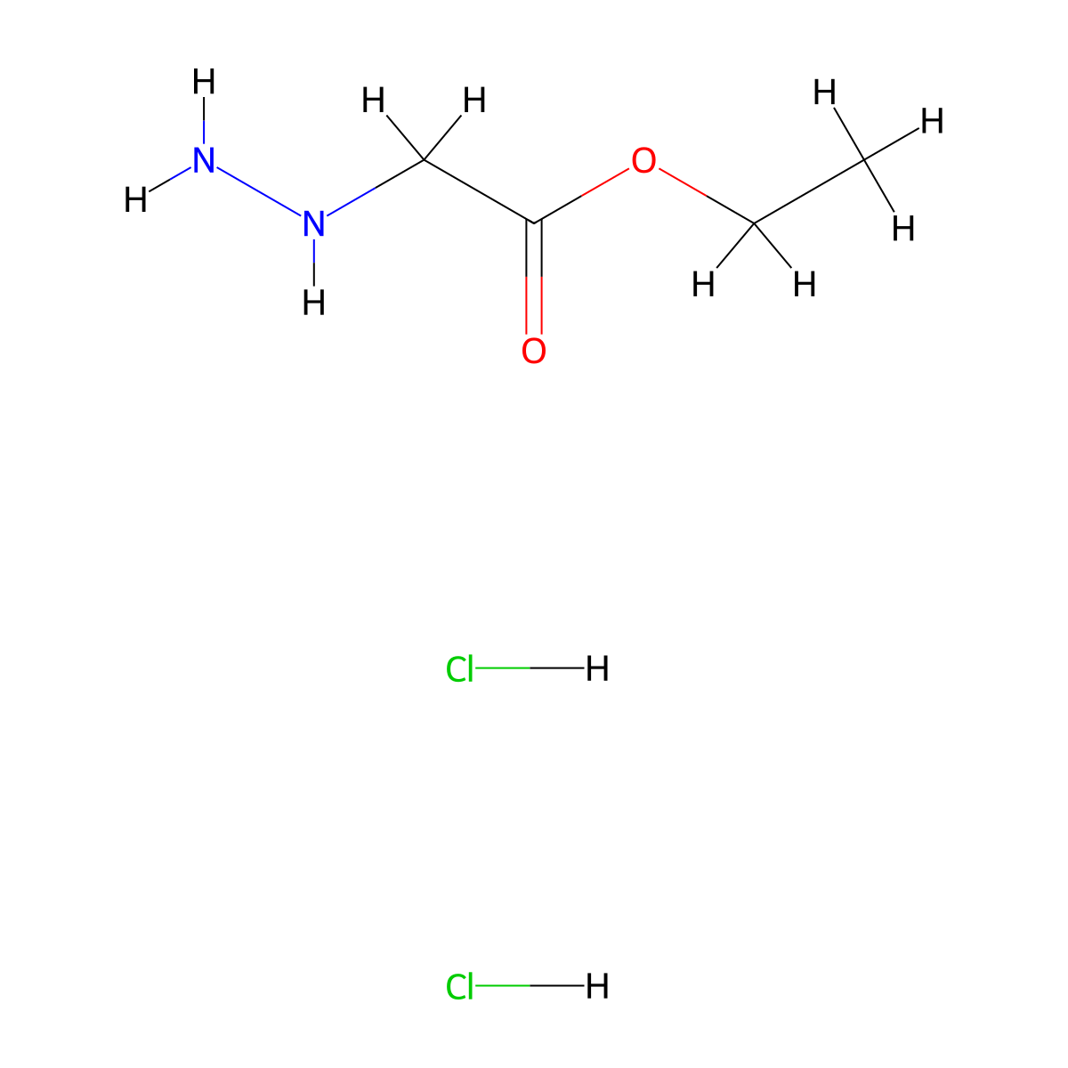 Ethyl 2-hydrazinylacetate dihydrochloride molecular structure, CAS 2060026-12-0