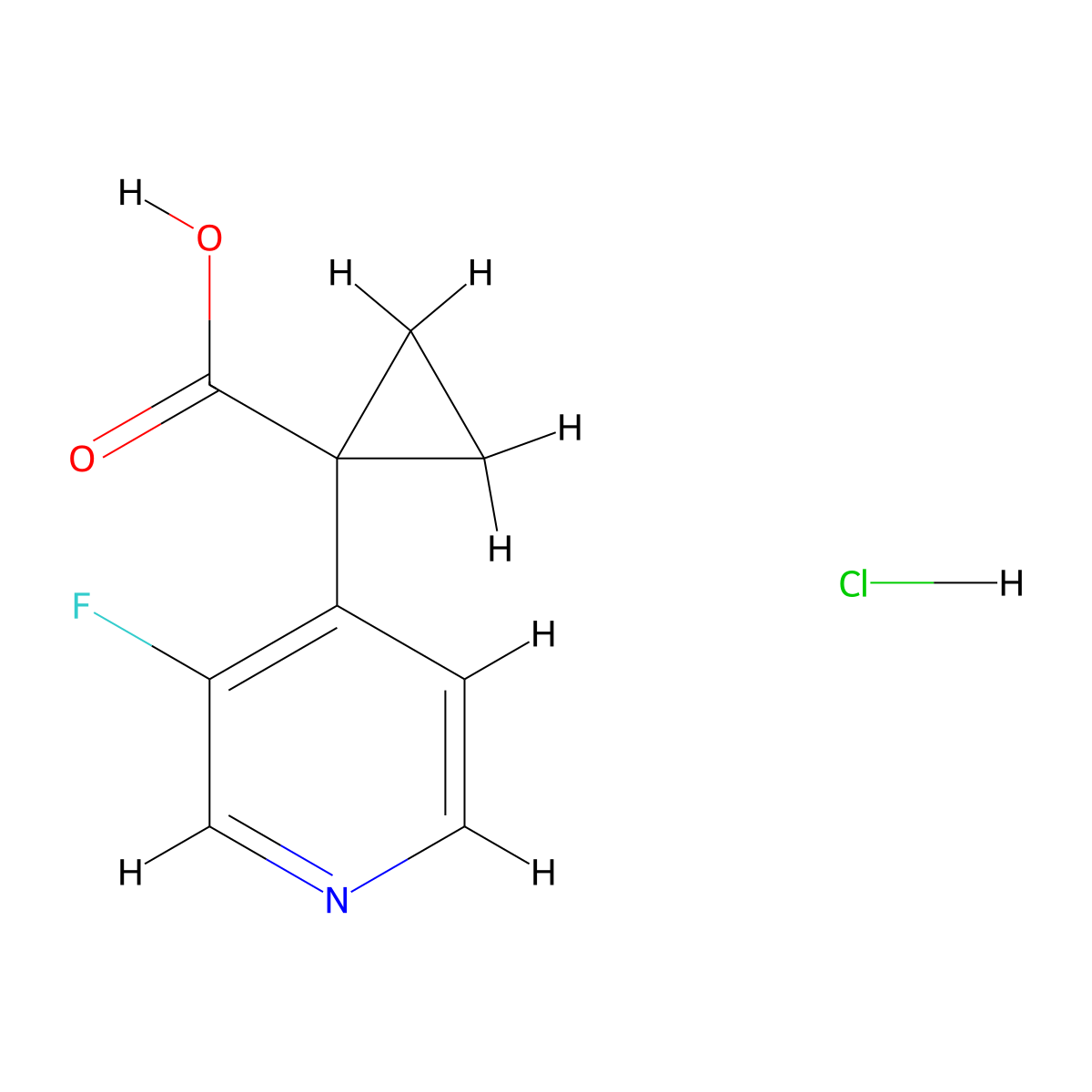 1-(3-Fluoropyridin-4-yl)cyclopropane-1-carboxylic acid hydrochloride molecular structure, CAS 2060026-18-6
