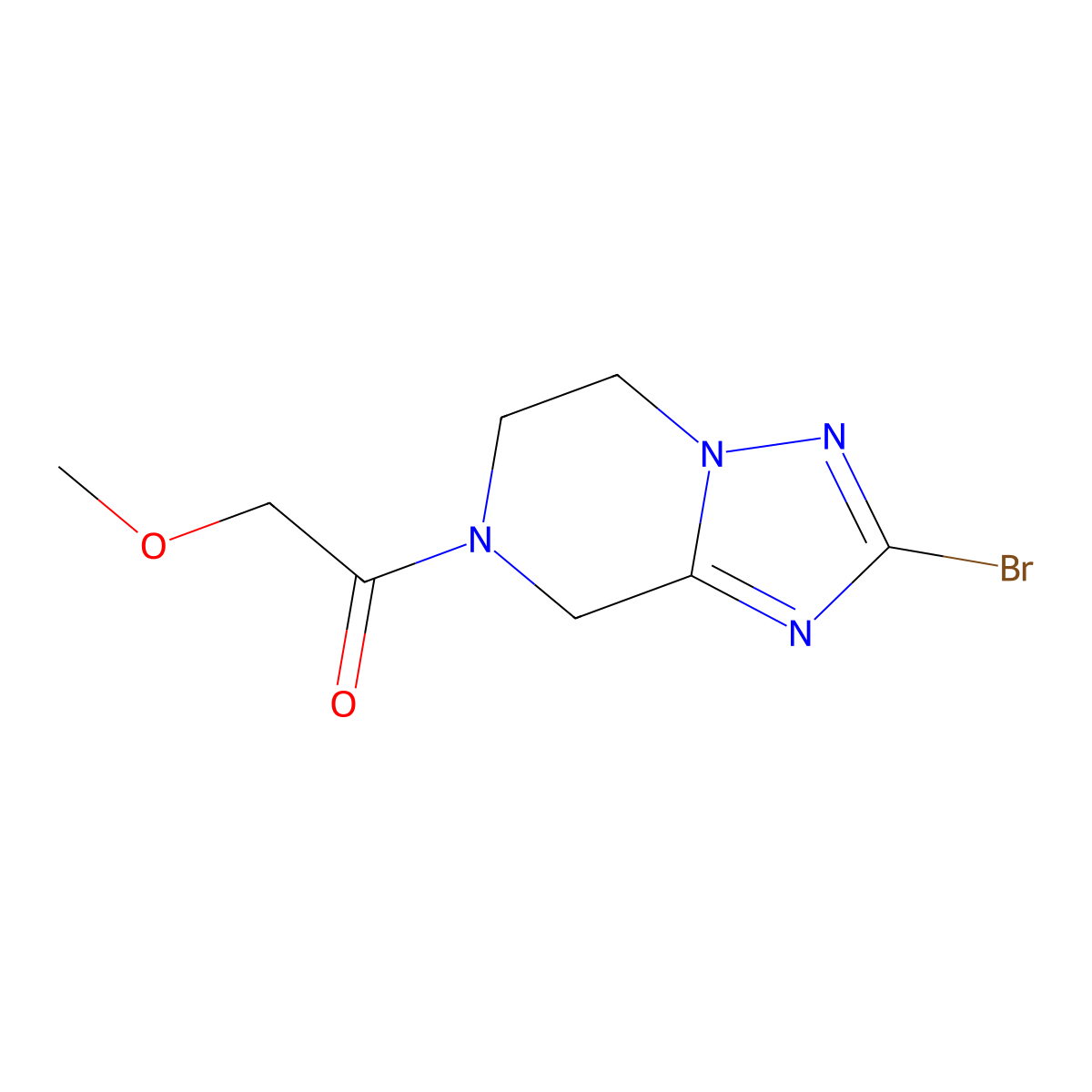 1-{2-bromo-5H,6H,7H,8H-[1,2,4]triazolo[1,5-a]pyrazin-7-yl}-2-methoxyethan-1-one molecular structure, CAS 2060026-19-7