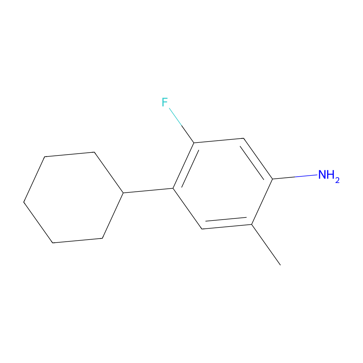 4-Cyclohexyl-5-fluoro-2-methylaniline molecular structure, CAS 2060026-26-6