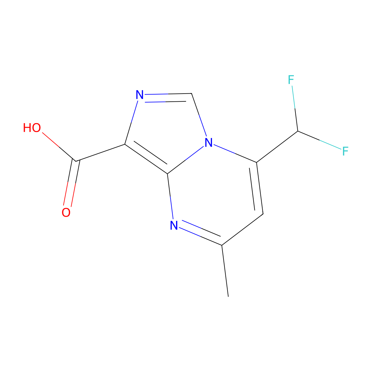 4-(Difluoromethyl)-2-methylimidazo[1,5-a]pyrimidine-8-carboxylic acid molecular structure, CAS 2060026-37-9