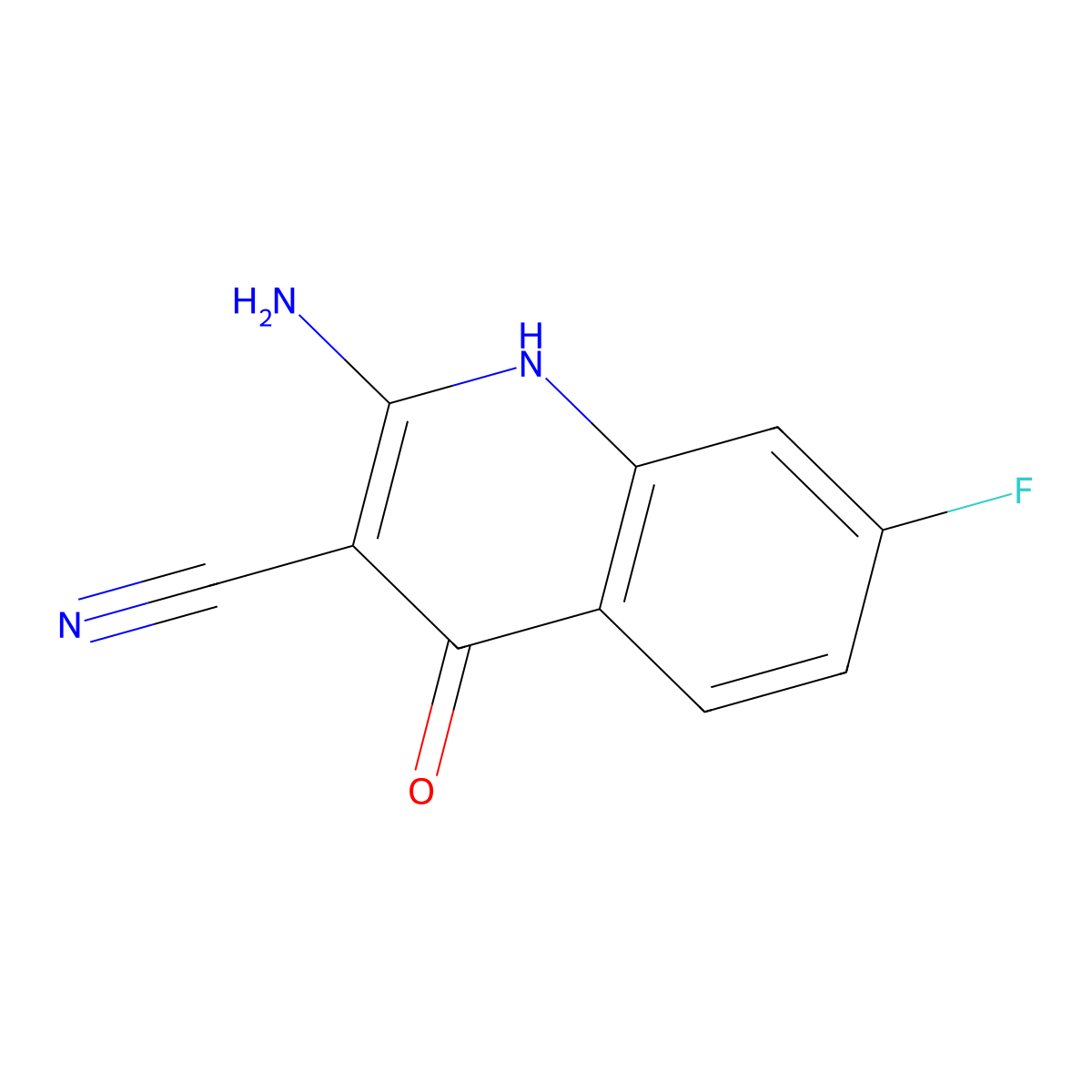 2-Amino-7-fluoro-4-hydroxyquinoline-3-carbonitrile molecular structure, CAS 2060026-47-1