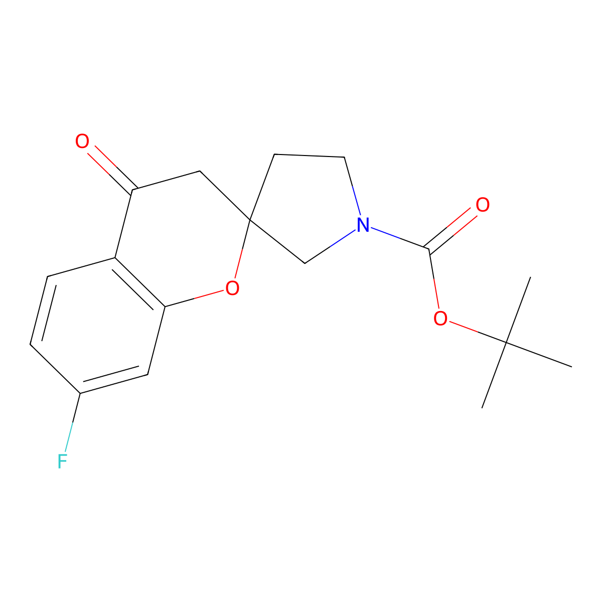 tert-Butyl 7-fluoro-4-oxo-3,4-dihydrospiro[1-benzopyran-2,3'-pyrrolidine]-1'-carboxylate molecular structure, CAS 2060026-54-0