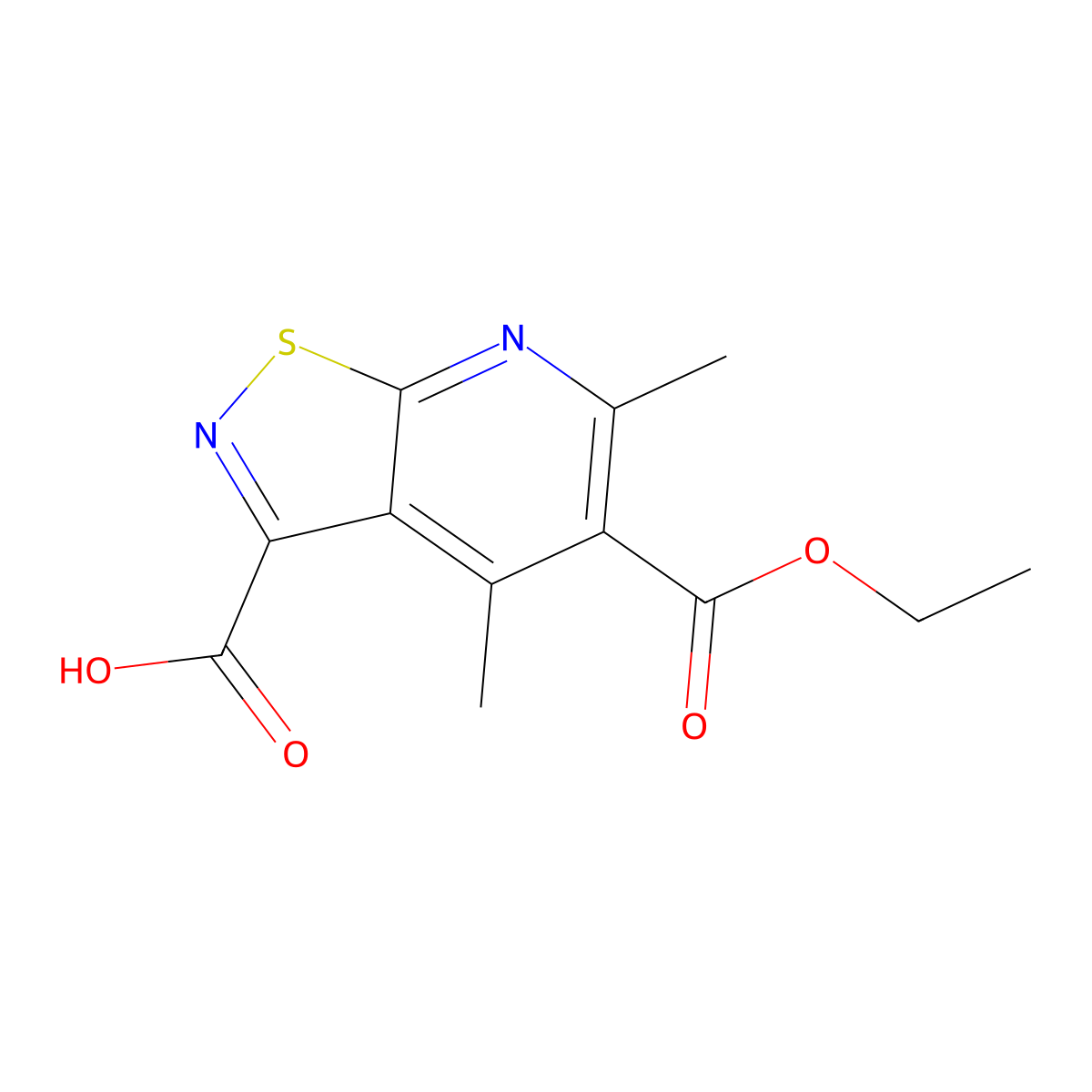 5-(Ethoxycarbonyl)-4,6-dimethyl-[1,2]thiazolo[5,4-b]pyridine-3-carboxylic acid molecular structure, CAS 2060026-57-3