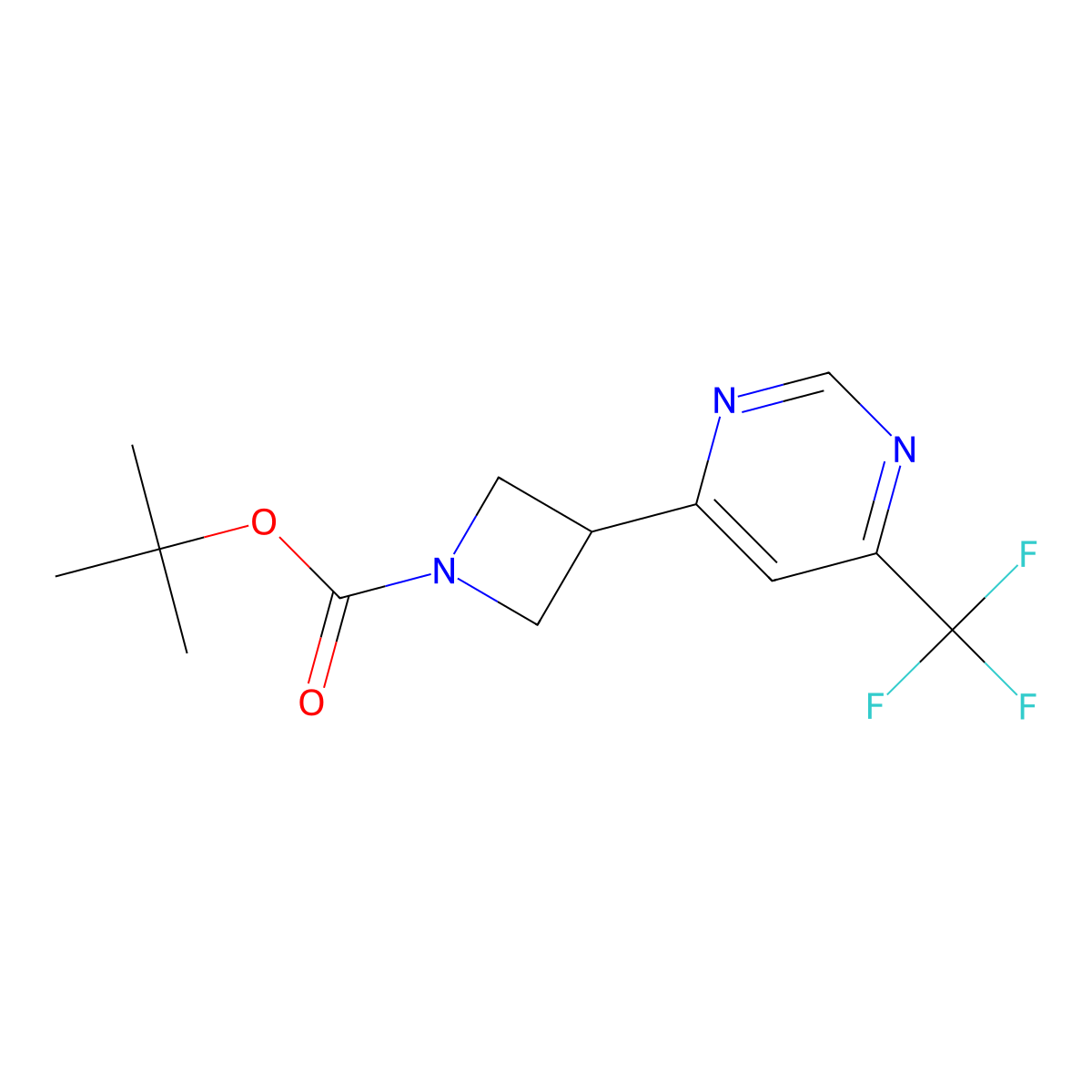 tert-Butyl 3-[6-(trifluoromethyl)pyrimidin-4-yl]azetidine-1-carboxylate molecular structure, CAS 2060026-61-9