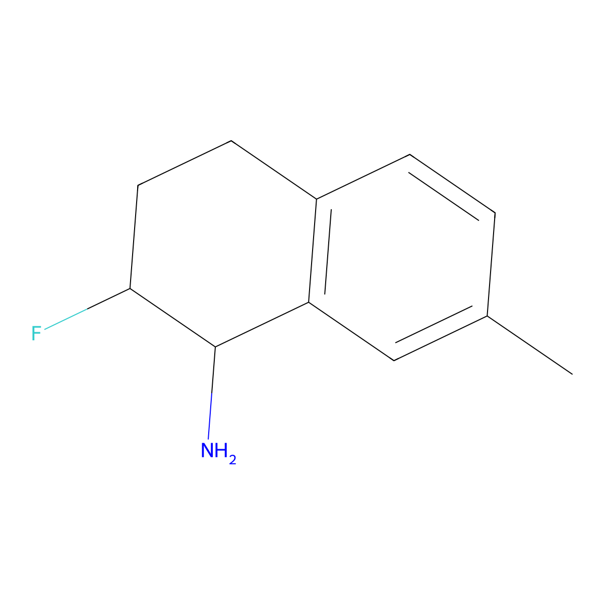 2-Fluoro-7-methyl-1,2,3,4-tetrahydronaphthalen-1-amine molecular structure, CAS 2060026-62-0