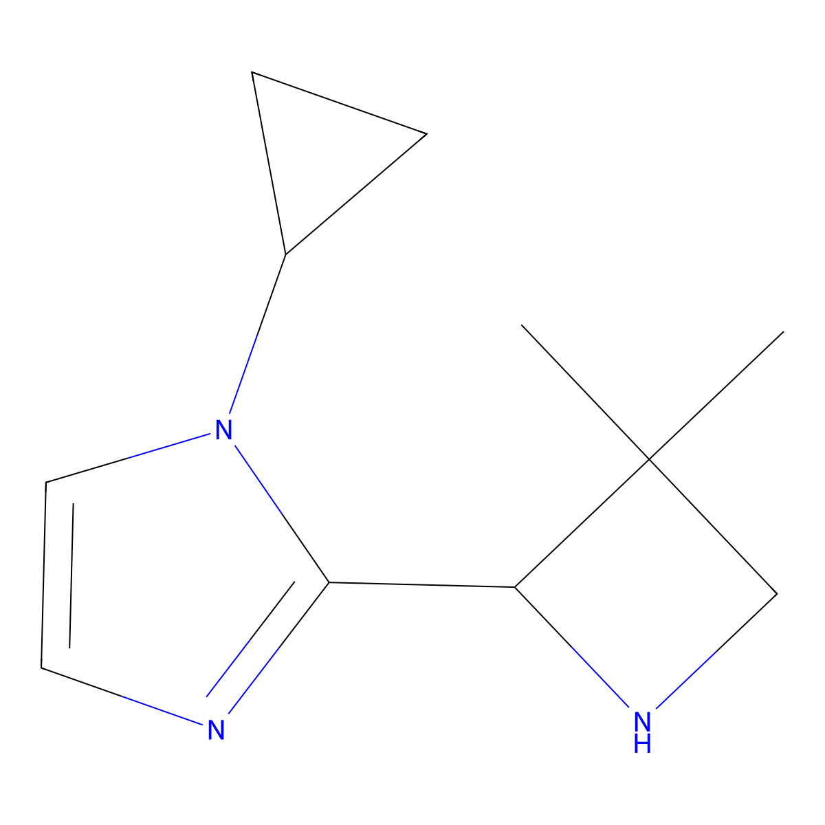 1-cyclopropyl-2-(3,3-dimethylazetidin-2-yl)-1H-imidazole molecular structure, CAS 2060026-63-1