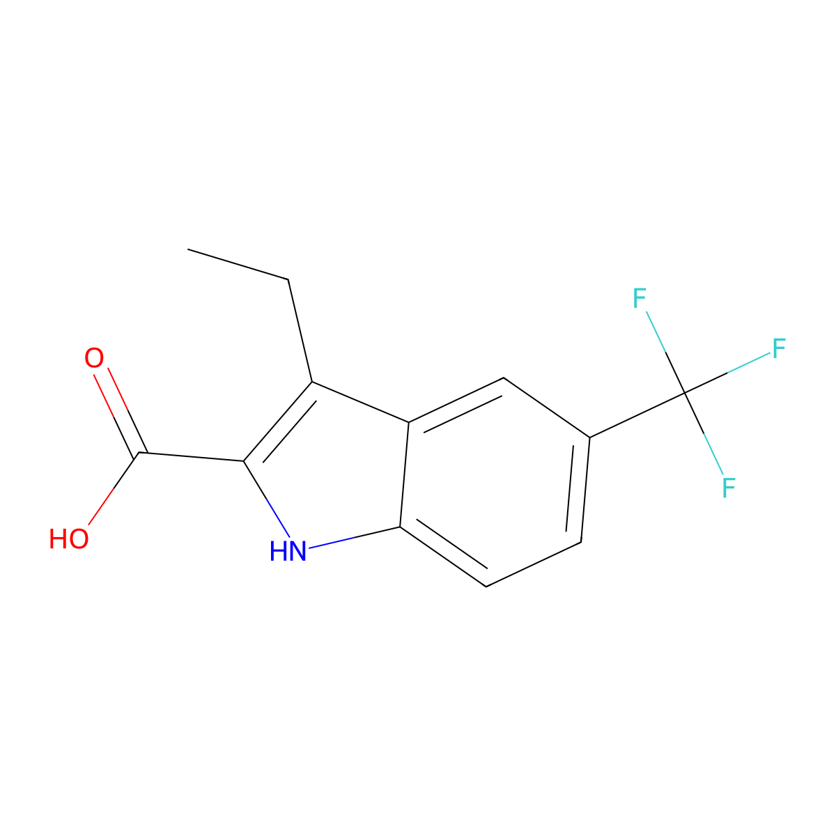 3-Ethyl-5-(trifluoromethyl)-1H-indole-2-carboxylic acid molecular structure, CAS 2060026-65-3
