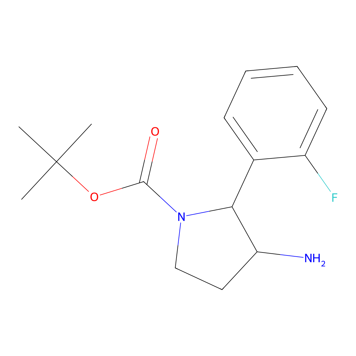 tert-Butyl 3-amino-2-(2-fluorophenyl)pyrrolidine-1-carboxylate molecular structure, CAS 2060026-74-4