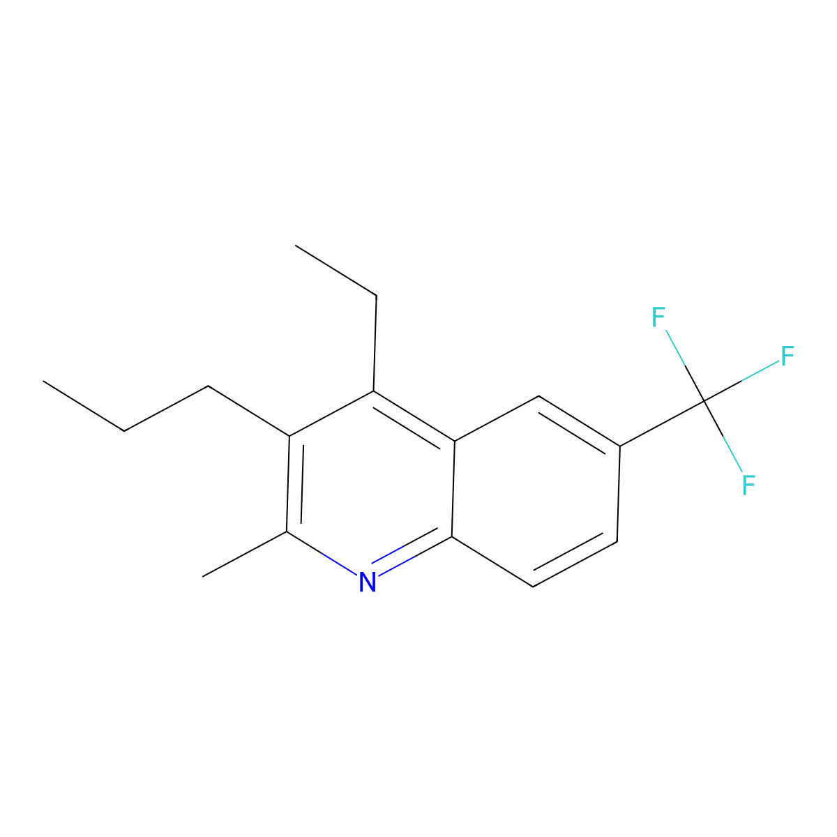 4-Ethyl-2-methyl-3-propyl-6-(trifluoromethyl)quinoline molecular structure, CAS 2060026-78-8