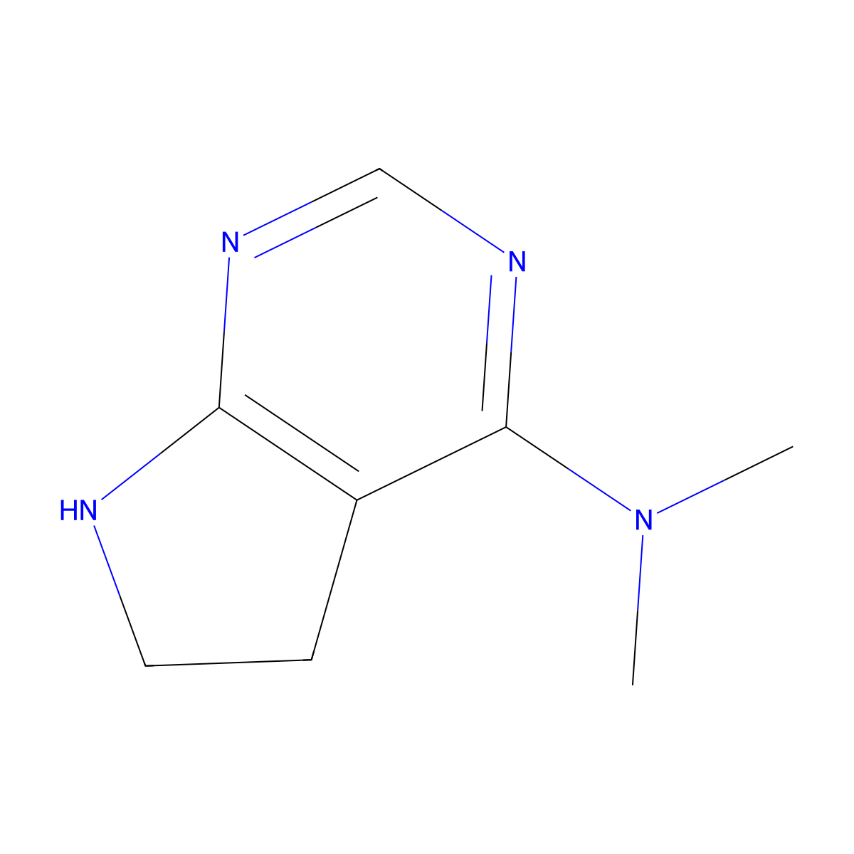 N,N-Dimethyl-5H,6H,7H-pyrrolo[2,3-d]pyrimidin-4-amine molecular structure, CAS 2060026-83-5