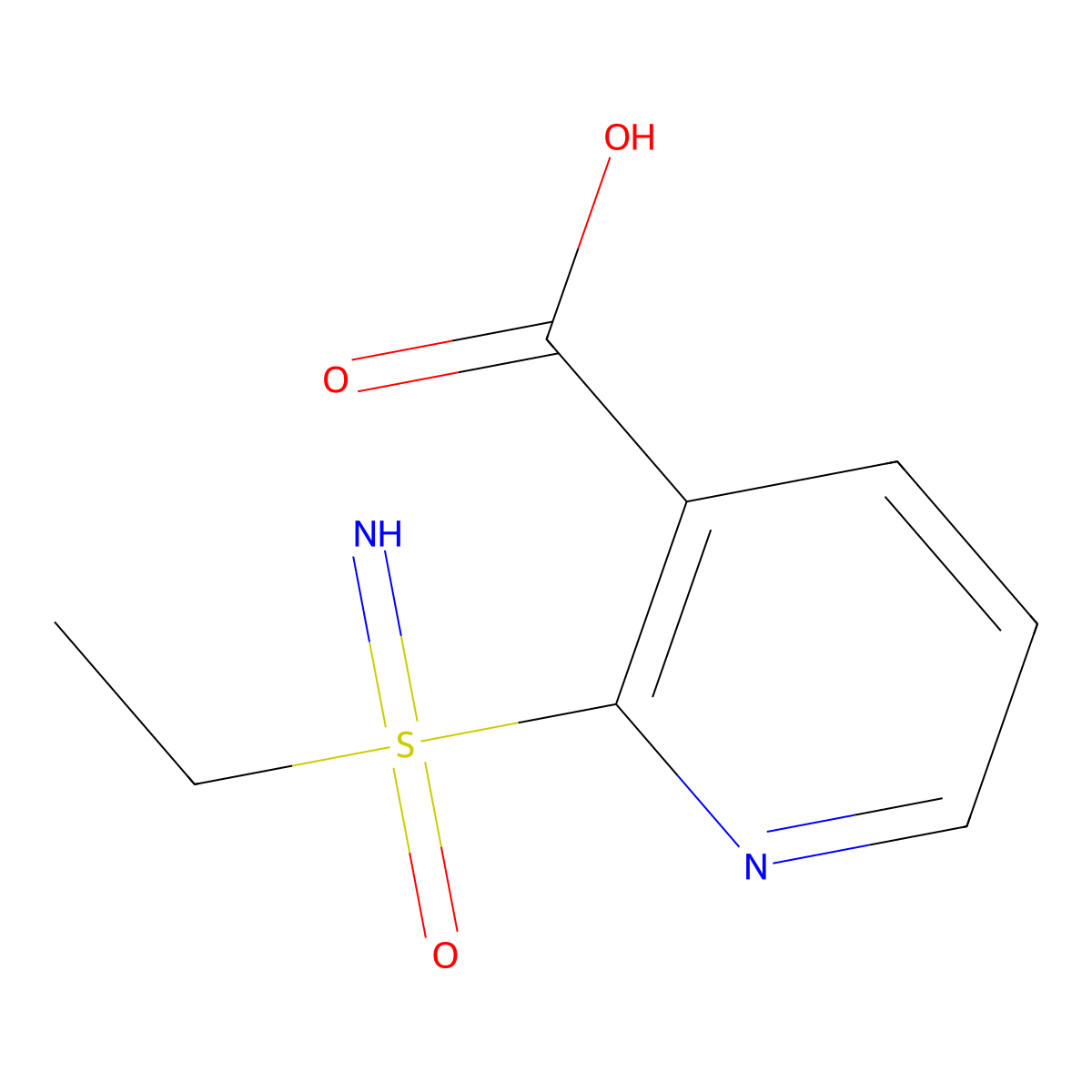2-[Ethyl(imino)oxo-lambda6-sulfanyl]pyridine-3-carboxylic acid molecular structure, CAS 2060026-84-6