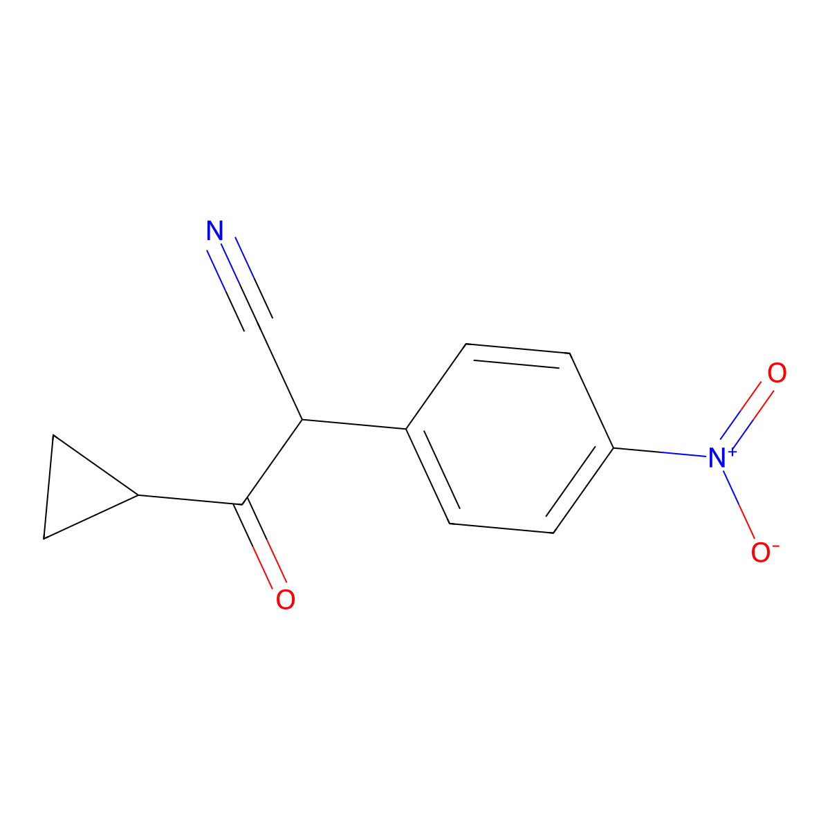 3-Cyclopropyl-2-(4-nitrophenyl)-3-oxopropanenitrile molecular structure, CAS 2060026-88-0